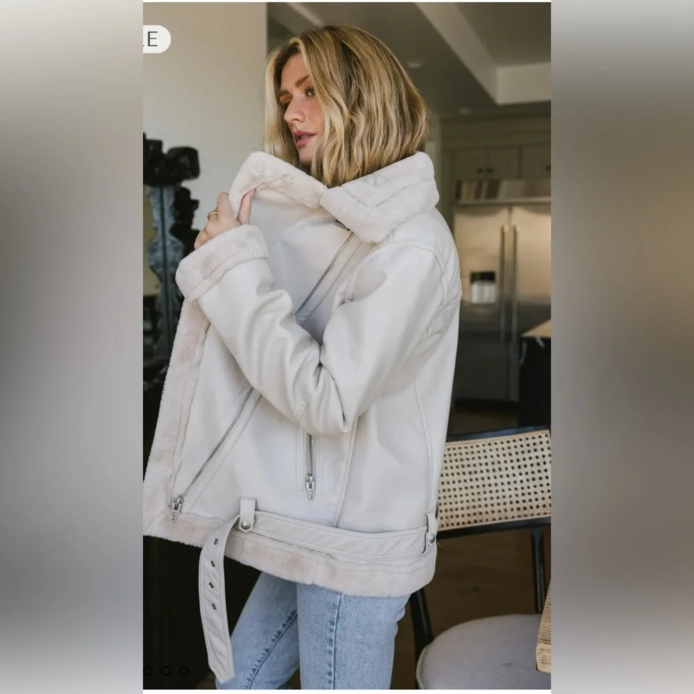 NEW Blank NYC Oversized Downtown Love Vegan Leather Jacket size extra small - Picture 3 of 7